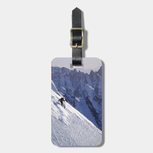 Étiquette À Bagage Ski libre d'extrémité en Alaska (Devant Vertical)