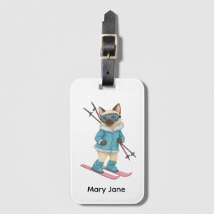 Étiquette À Bagage Ski pour les amateurs de chat siamois pour enterre