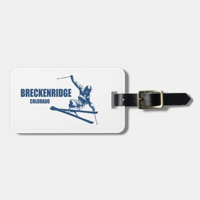 Étiquette À Bagage Skier Breckenridge Colorado (Devant horizontal)