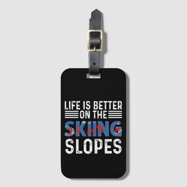 Étiquette À Bagage Skier, Snowboardeur (Devant Vertical)
