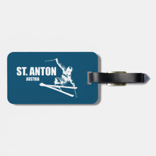 Étiquette À Bagage Skier St. Anton Autriche