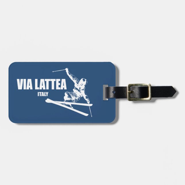 Étiquette À Bagage Skieur de la Voie lactée (Devant horizontal)