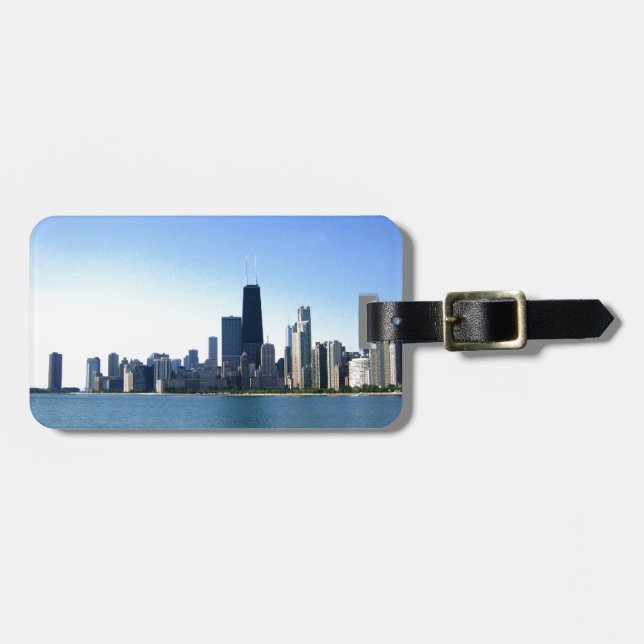 Étiquette À Bagage Skyline de Chicago (Devant horizontal)