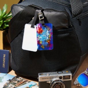 Étiquette À Bagage SlipperyJoe NYC graffiti lune entourée de tourbill
