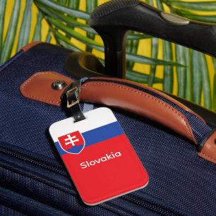 Étiquette À Bagage Slovaquie Drapeau Slovaque Emblème Europe