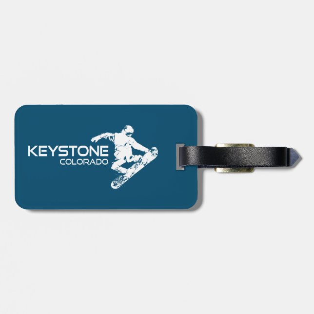 Étiquette À Bagage Snowboardeur de Keystone Colorado (Dos horizontal)