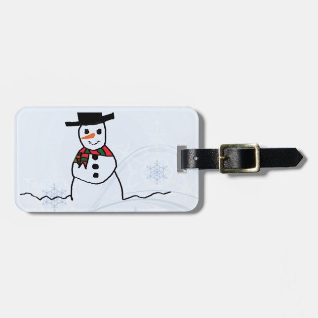Étiquette À Bagage Snowman (Devant horizontal)