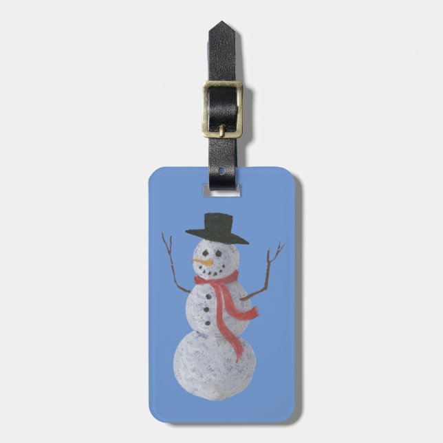 Étiquette À Bagage Snowman (Devant Vertical)