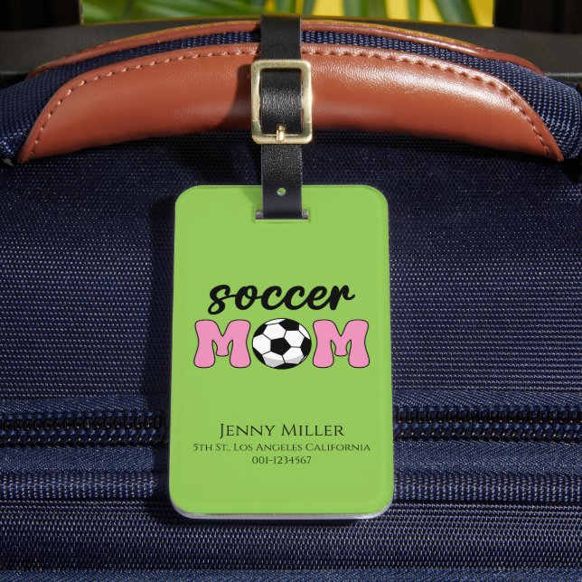 Étiquette À Bagage Soccer Maman Fête des mères Personnaliser (Insitu Rectoal 2)