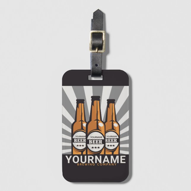 Étiquette À Bagage Société de brasserie artisanale personnalisée (Devant Vertical)