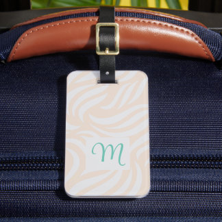 Étiquette À Bagage Soft Sand Modern Foliage Feminine Monogram Travel