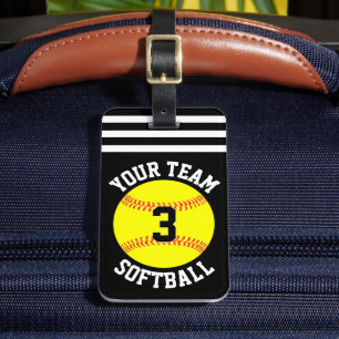 Étiquette À Bagage Softball Team Name et Player Number Fastpitpitch B