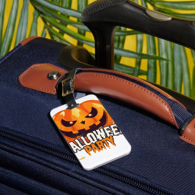Étiquette À Bagage Soirée Halloween – Création de citrouilles de Jack (Insitu Rectoal 1)