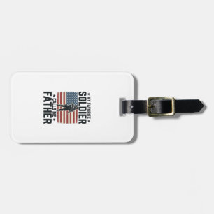 Étiquette À Bagage Soldat Patriotique Père Chemise Vintage Vector Des
