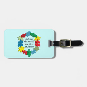 Étiquette À Bagage Solution de l'étiquette bleue de bagage de puzzle…