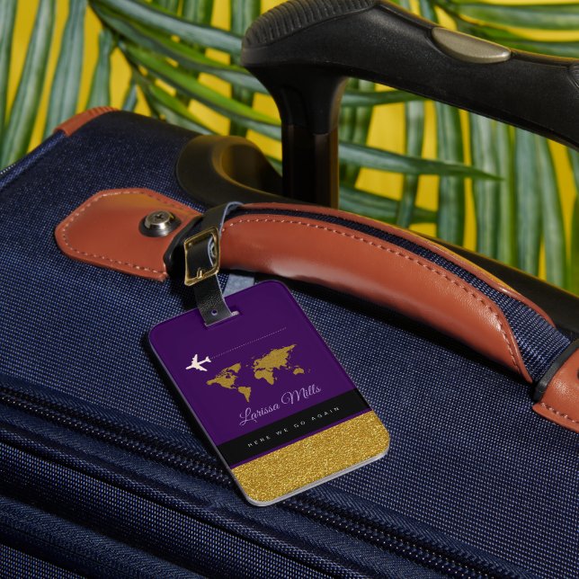 Étiquette À Bagage Son Voyage moderne chic violet (Insitu Rectoal 1)