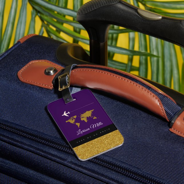 Étiquette À Bagage Son Voyage moderne chic violet (Insitu Rectoal 1)