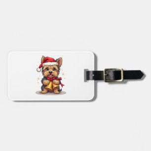 Étiquette À Bagage Sonneries de Noël de Yorkshire Terrier