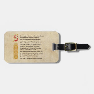 Étiquette À Bagage Sonnet 65 (LXV) de Shakespeare sur le parchemin