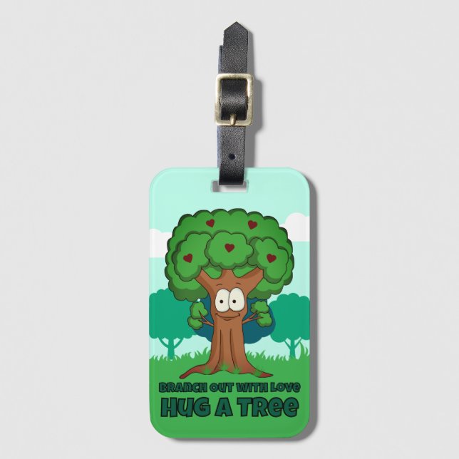 Étiquette À Bagage Sortir Avec L'Amour Accrocher Un Arbre (Devant Vertical)