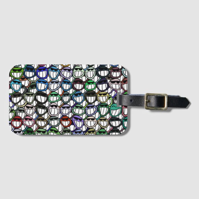 Étiquette À Bagage Sourires colorés (Devant Horizontal)