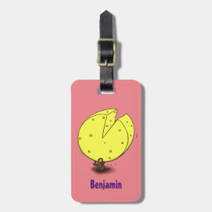 Étiquette À Bagage Souris mignonne avec dessin animé au fromage