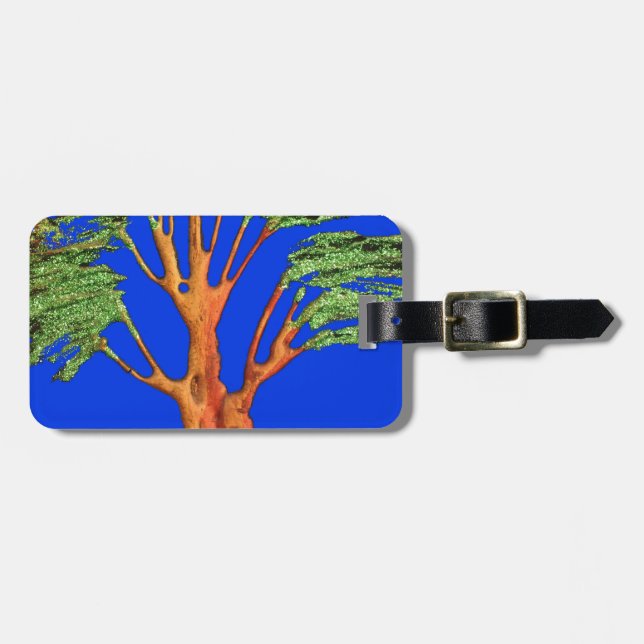 Étiquette À Bagage Sous le ciel bleu : La collection d'arbres Acacia (Devant horizontal)