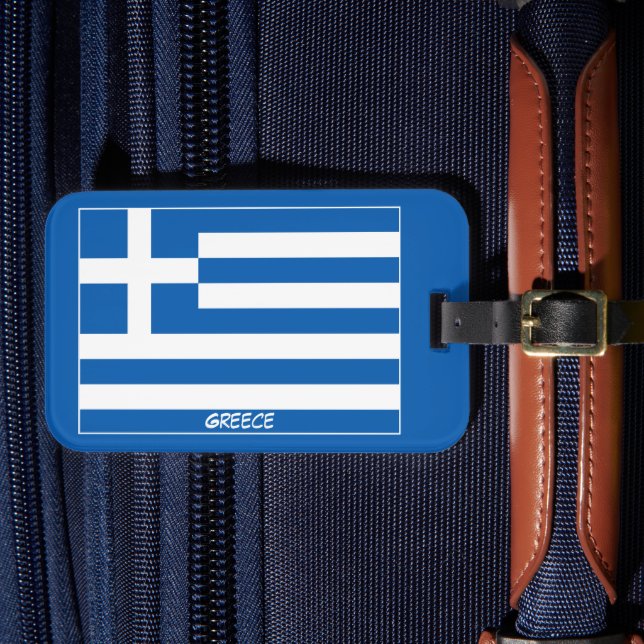 Étiquette À Bagage Souvenir drapeau de la Grèce (Insitu Rectoal 4)