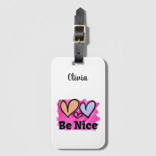 Étiquette À Bagage Soyez de beaux coeurs aquarelles