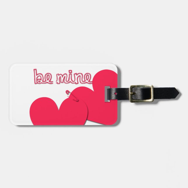 Étiquette À Bagage Soyez mien Deux coeurs pin de sécurité Valentine L (Devant horizontal)