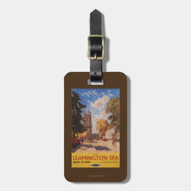 Étiquette À Bagage Spa royal, affiche britannique de chemins de fer (Devant Vertical)