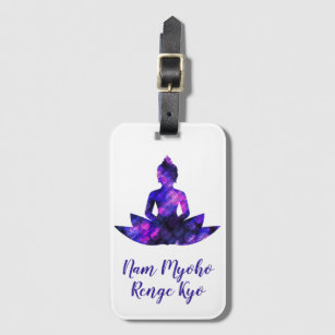 Étiquette À Bagage Spirituelle Violet Lotus Yoga Nam Myoho Renge Kyo