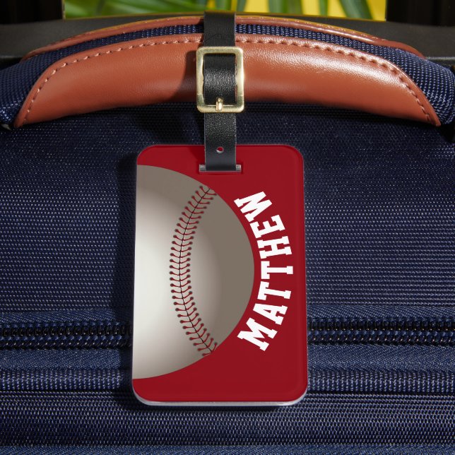 Étiquette À Bagage Sports de baseball rouge (Insitu Rectoal 2)