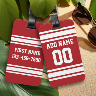 Étiquette À Bagage Sports Jersey with Your Name and Number