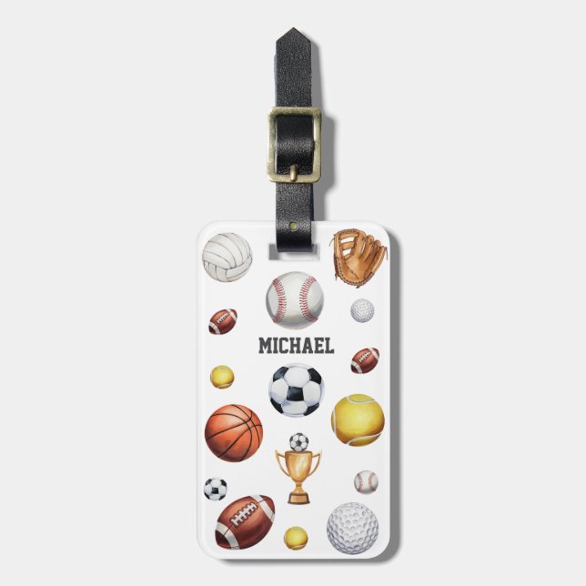 Étiquette À Bagage Sports motifs football football base-ball (Devant Vertical)