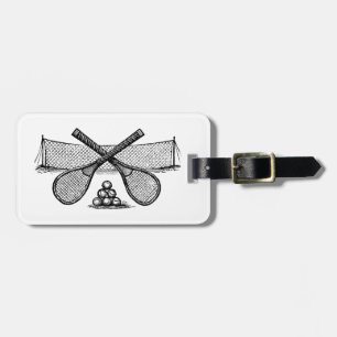 Étiquette À Bagage Sports Vintage Tennis Net, Raquettes Croisées, Bal