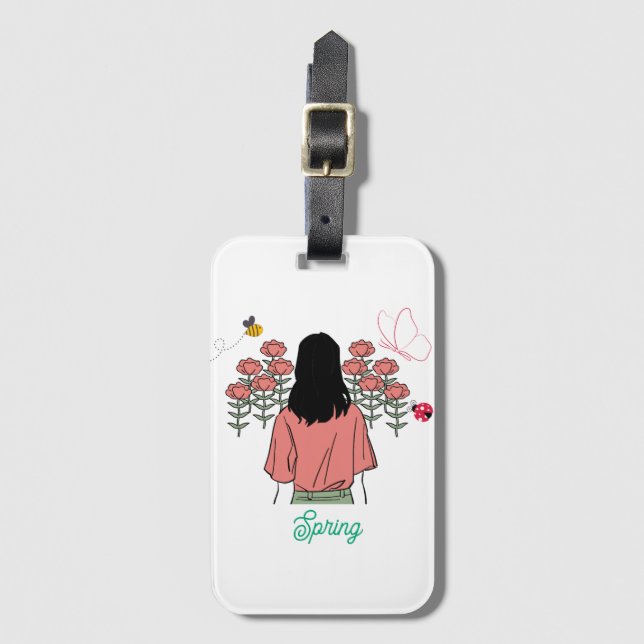 Étiquette À Bagage Spring Bloom (Devant Vertical)
