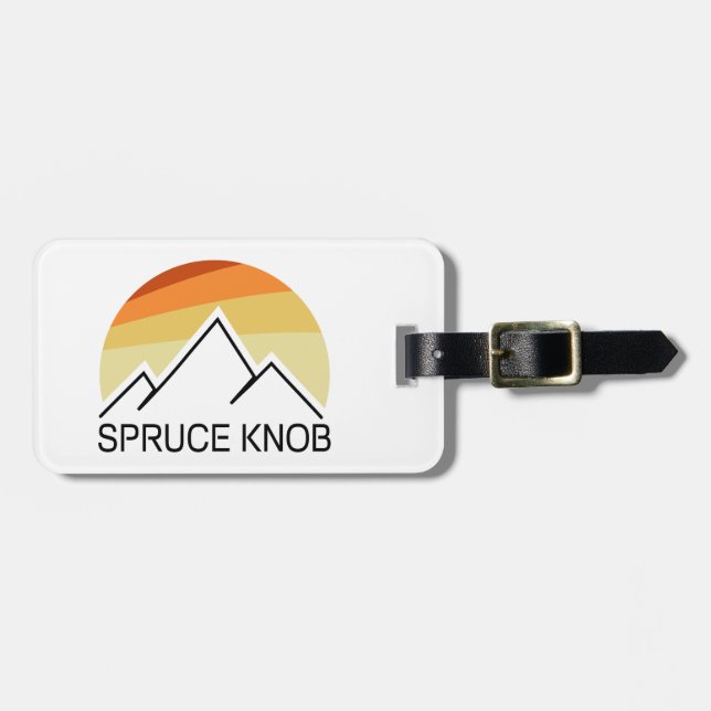 Étiquette À Bagage Spruce Knob Virginie-Occidentale Rétro (Devant horizontal)