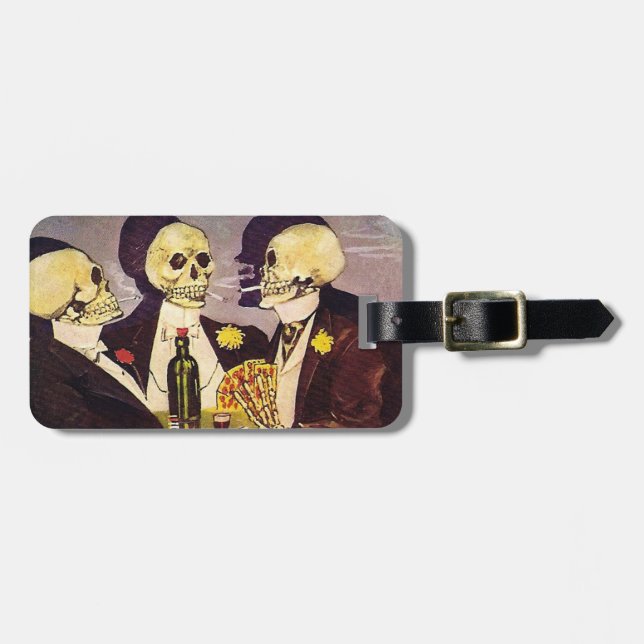 Étiquette À Bagage Squelettes de jeu (Devant horizontal)