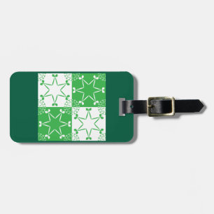 Étiquette À Bagage St Patricks Day Vert Clover Star Géométrique