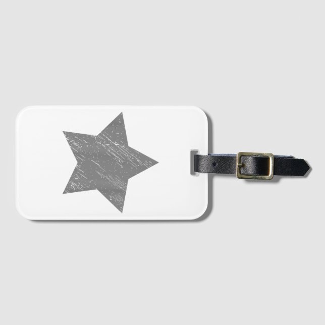Étiquette À Bagage Star Gray Vintage Star (Devant Horizontal)