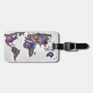 Étiquette À Bagage Stars world map