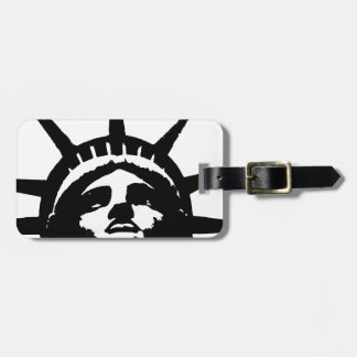Étiquette À Bagage Statue d'Art Pop Noir & Blanc de la Liberté