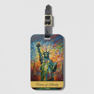 Étiquette À Bagage Statue de la Liberté colorée personnalisée Art de