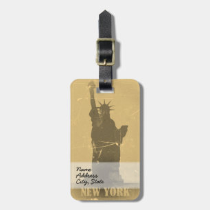 Étiquette À Bagage Statue vintage De La Liberté