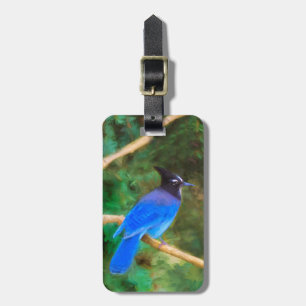 Étiquette À Bagage Steller's Jay Painting - Art original pour oiseaux