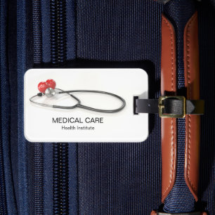 Étiquette À Bagage Stéthoscope avec Cœur Soins Médicaux & Santé