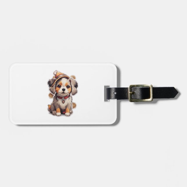 Étiquette À Bagage Stickers pour chien unique mignons (Devant horizontal)