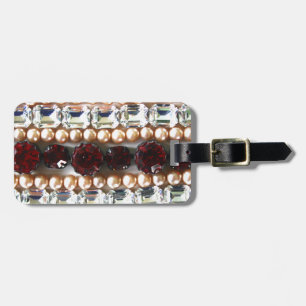 Étiquette À Bagage Strass et perles - bijoux vintage