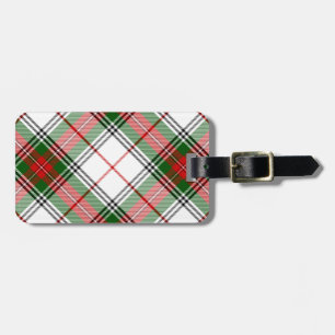Étiquette À Bagage Stuart / Stewart tartan blanc rouge vert plaid